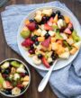 Summer fruit salad with honey dressing